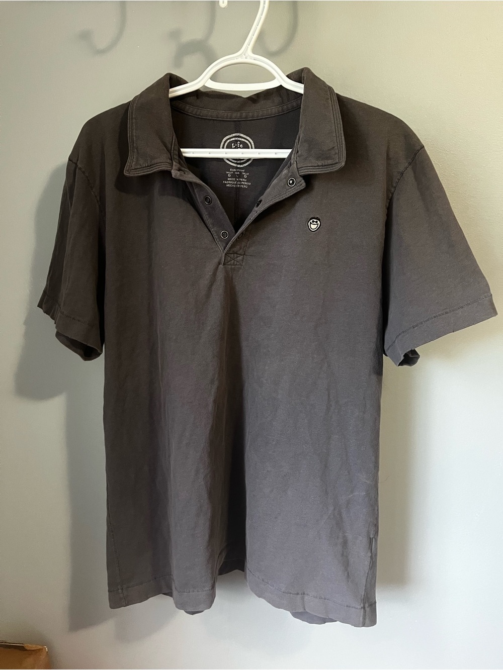 Life Is Good Men's Charcoal Polo Shirt